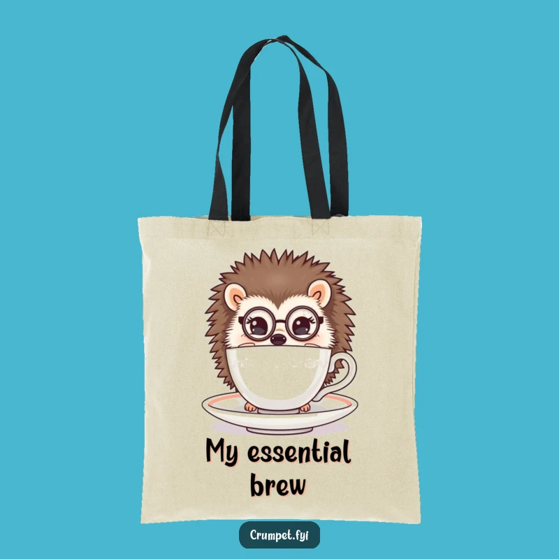 Funny Hedgehog Monocle Tote Bag: Dapper Tea Peek Carry-All Gift