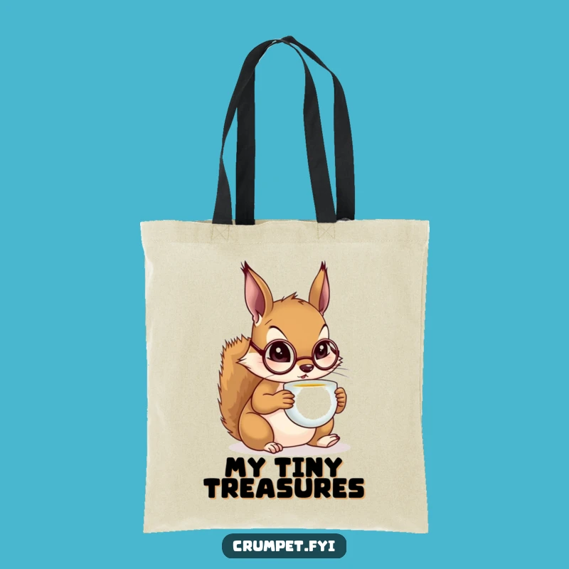 Funny Squirrel Monocle Tote Bag: Tea Time Art, Perfect Funny Gift